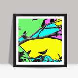 Birdies in Color Square Art Prints