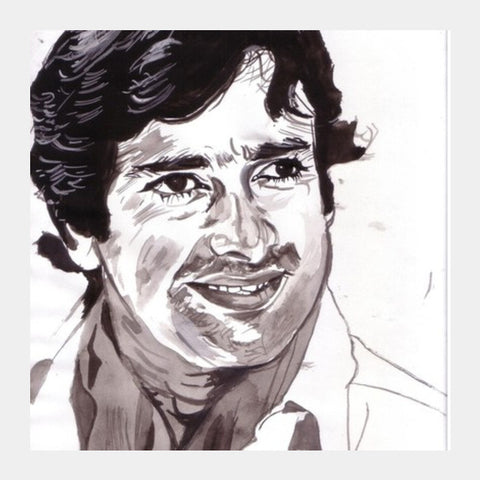 Square Art Prints, I smile, therefore I am, says Shashi Kapoor Square Art Prints