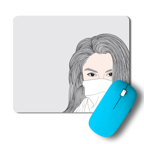 Girl With Sexy Eye In A Mask Mousepad
