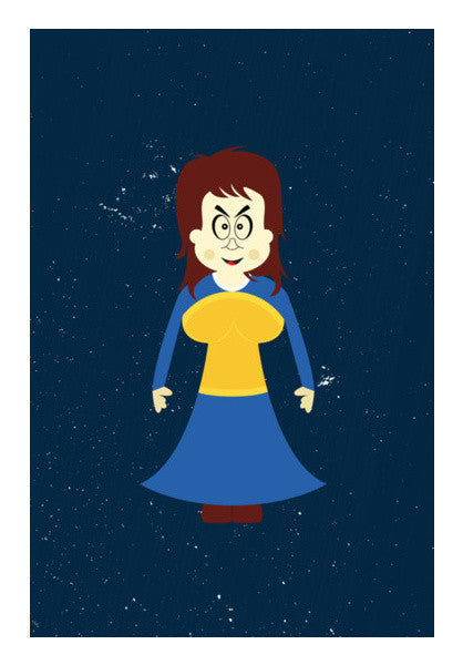 Fashionable Old Women Cartoon Art PosterGully Specials