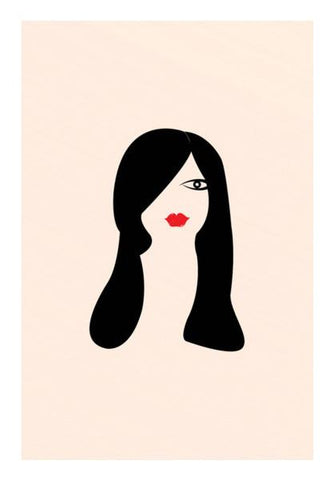 PosterGully Specials, Girl Face With Long Black Hair Wall Art