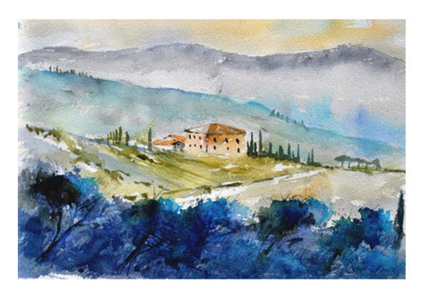 watercolor tuscany Wall Art
