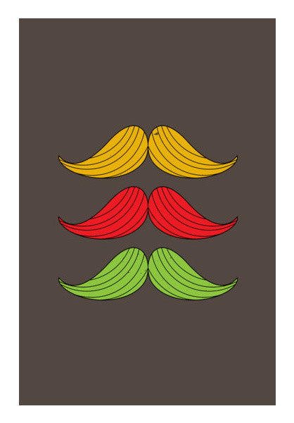 Colorful Mustache Art PosterGully Specials