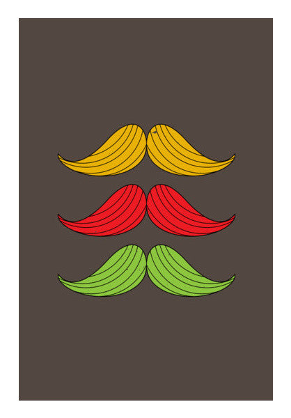 Colorful Mustache Art PosterGully Specials
