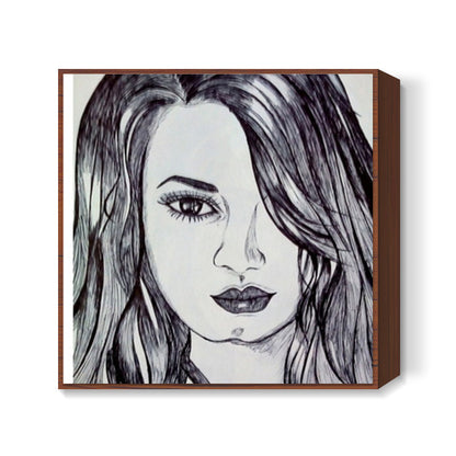 Demi lovato sketch Square Art Prints