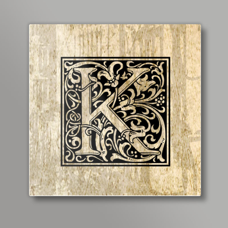 Ornate K Square Art Prints