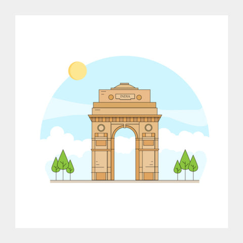 India Gate New Delhi Square Art Prints