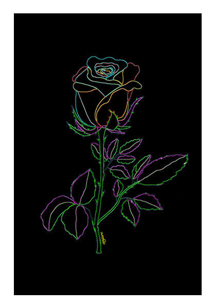 Rose in Neon Hues Wall Art