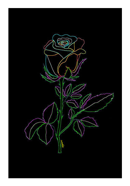 Rose In Neon Hues Art PosterGully Specials
