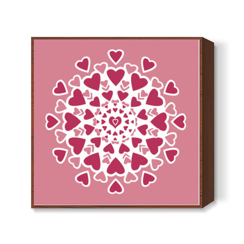 Exploding Valentine Hearts Decorative Background Design Square Art Prints