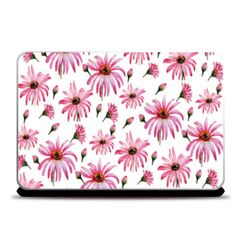 Pink Daisy Flowers Floral Pattern Laptop Skins