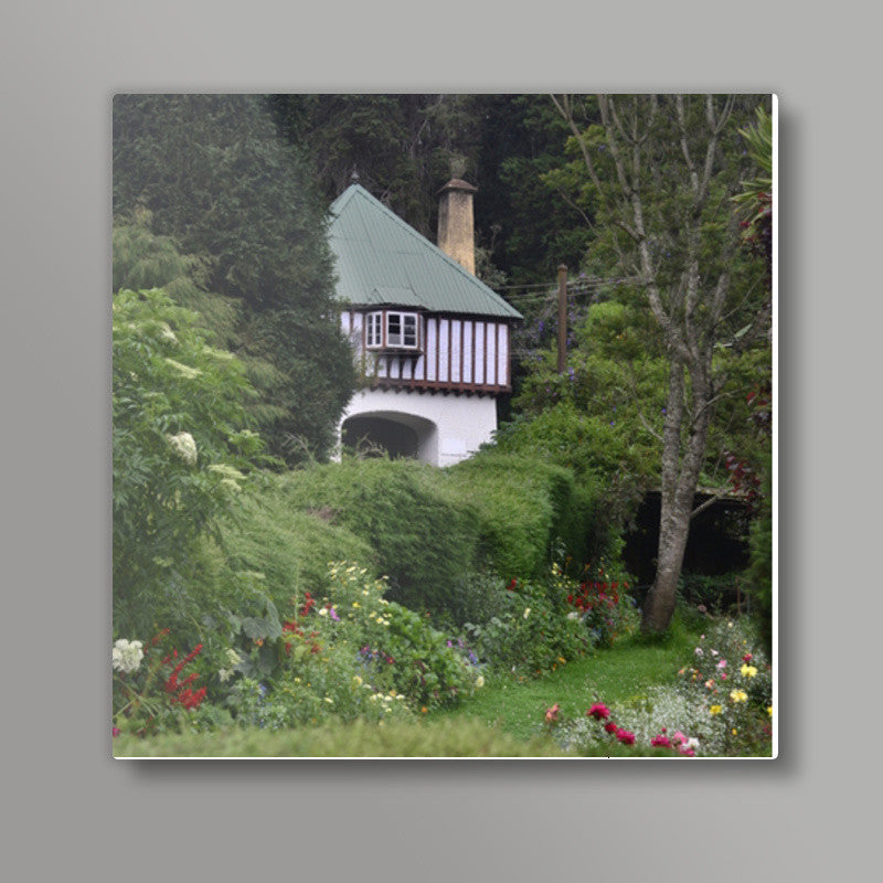 Forest Cottage Square Art Prints