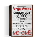 Many names of Arya Stark Wall Art