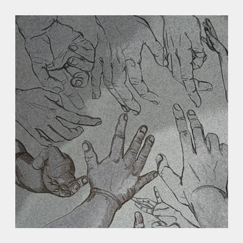 hands for help Square Art Prints
