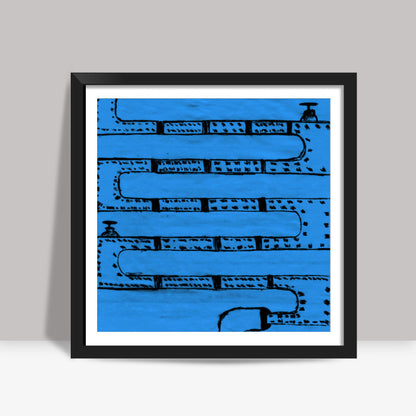 Pipeline Blue Square Art Prints