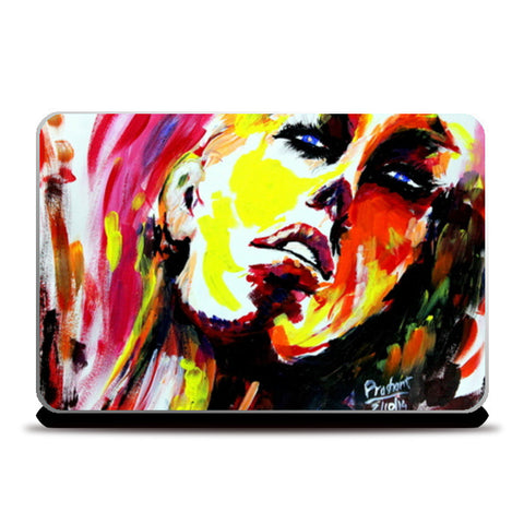 Blue eyed woman | Painting Laptop Skins