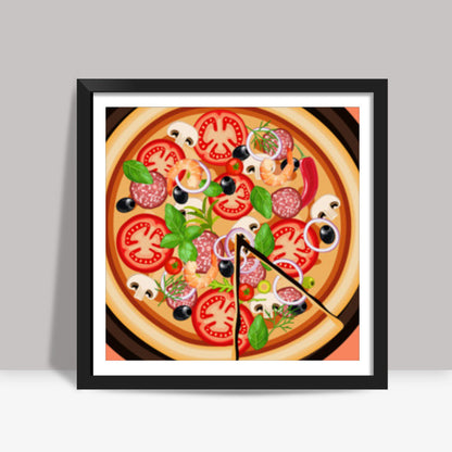 Pizza Square Art Prints