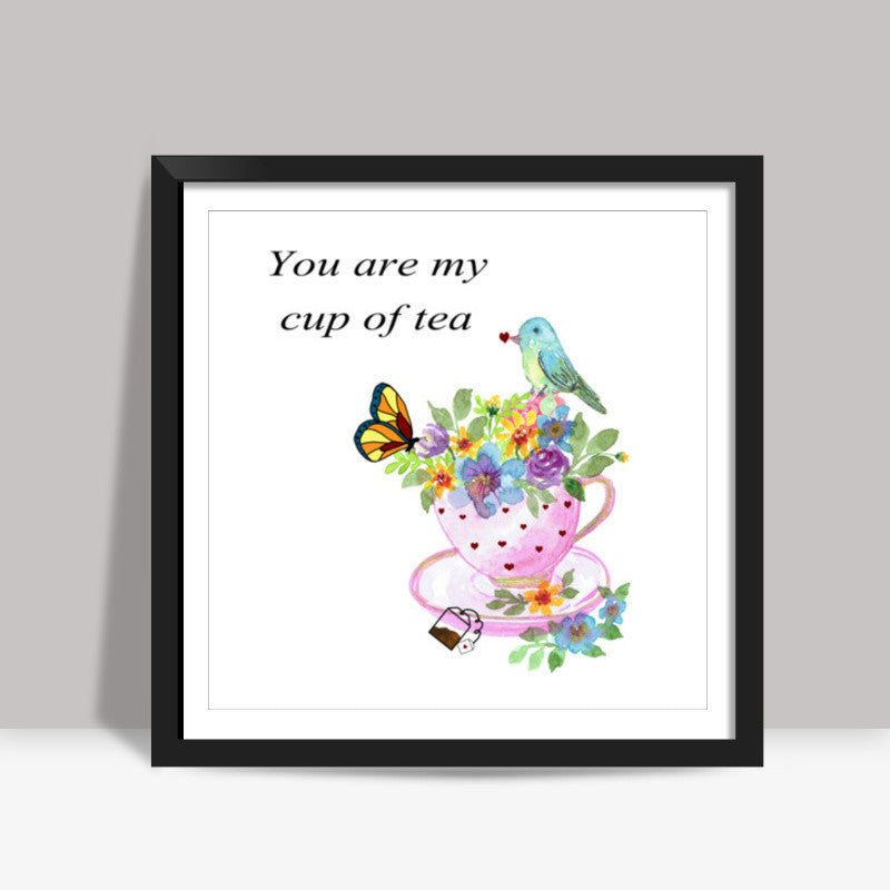 Valentines Romantic Love Tea Quote Kitchen Poster Square Art Prints