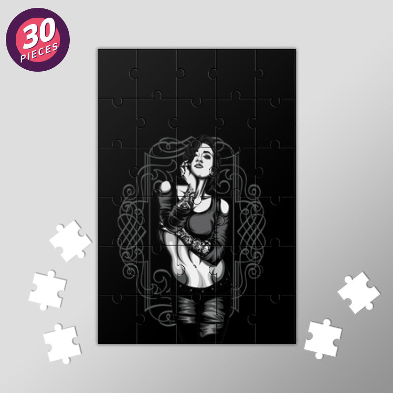 Woman With Tattoo  Jigsaw Puzzles