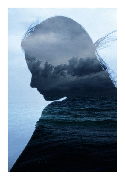 Wall Art, Ocean woman silhouette Wall Art