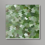 Cool Green Camouflage Pattern Square Art Prints
