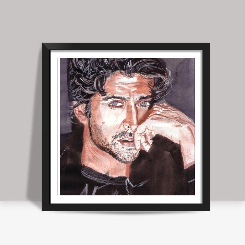 Superstar Hrithik Roshan exudes charisma and promise Square Art Prints