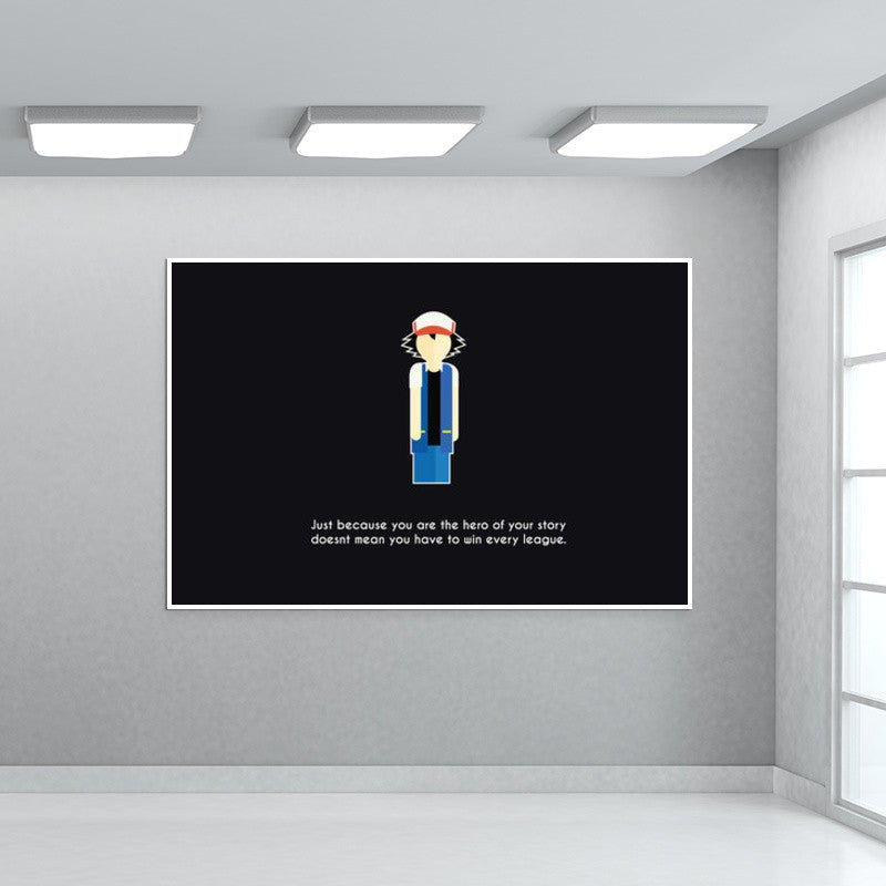 ash ketchum minimalist pokemon go Wall Art