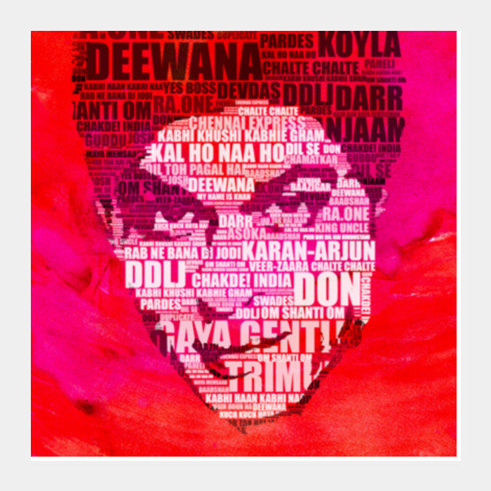 Shah Rukh Khan Filmography-Typography! Square Art Prints