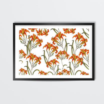 Orange Lily Flowers Spring Background Nature Print Wall Art