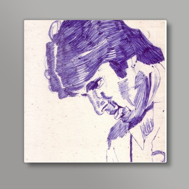 Bollywood superstar Amitabh Bachchan in a thoughtful expression Square Art Prints