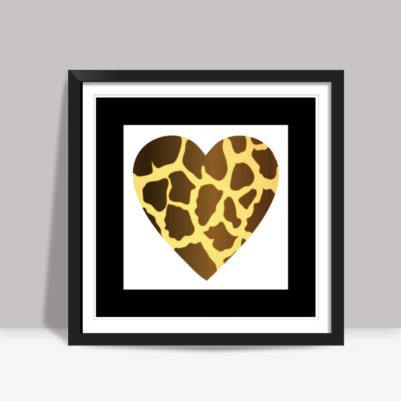 Giraffe Heart Square Art Prints