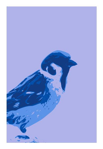 PosterGully Specials, Abstract Sparrow blue Wall Art
