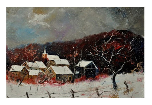 Village In The Snow 75 Art PosterGully Specials