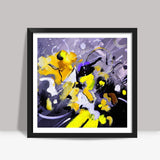 yellow galactic motion Square Art Prints