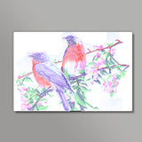 2 Colorful Birds Wall Art