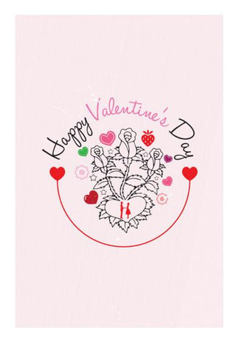 PosterGully Specials, Floral vector with colorful hearts Wall Art