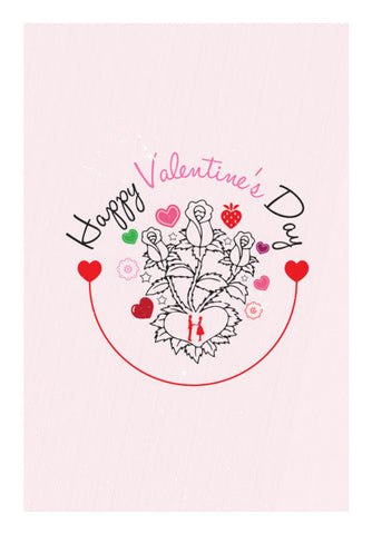 Floral Vector With Colorful Hearts Art PosterGully Specials