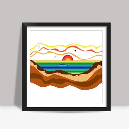 Sunset by the beach ! Square Art Prints