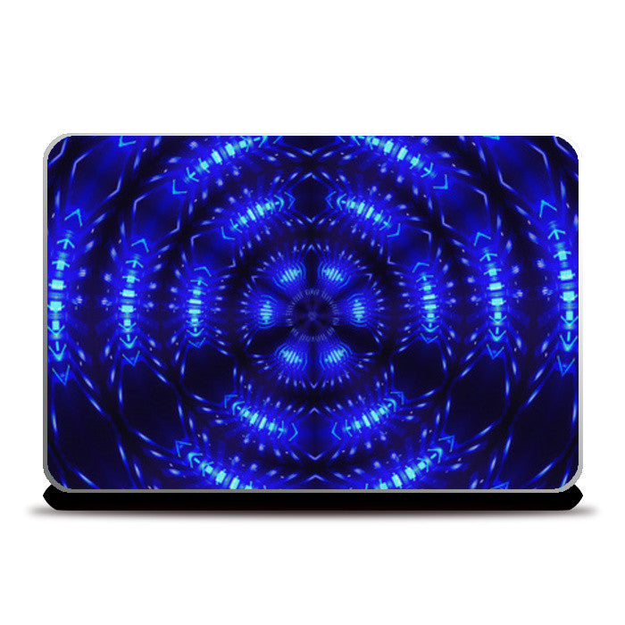 Abstract Blue Futuristic Digital Art Design Laptop Skins