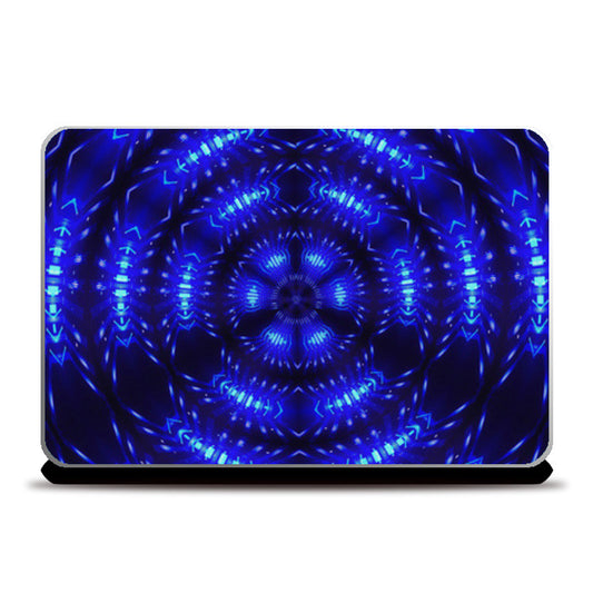 Abstract Blue Futuristic Digital Art Design Laptop Skins