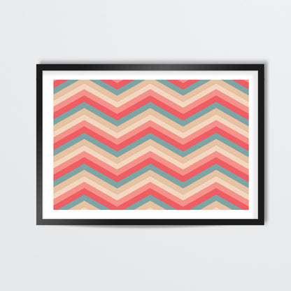 Colorful Zig Zag Abstract Print  Wall Art