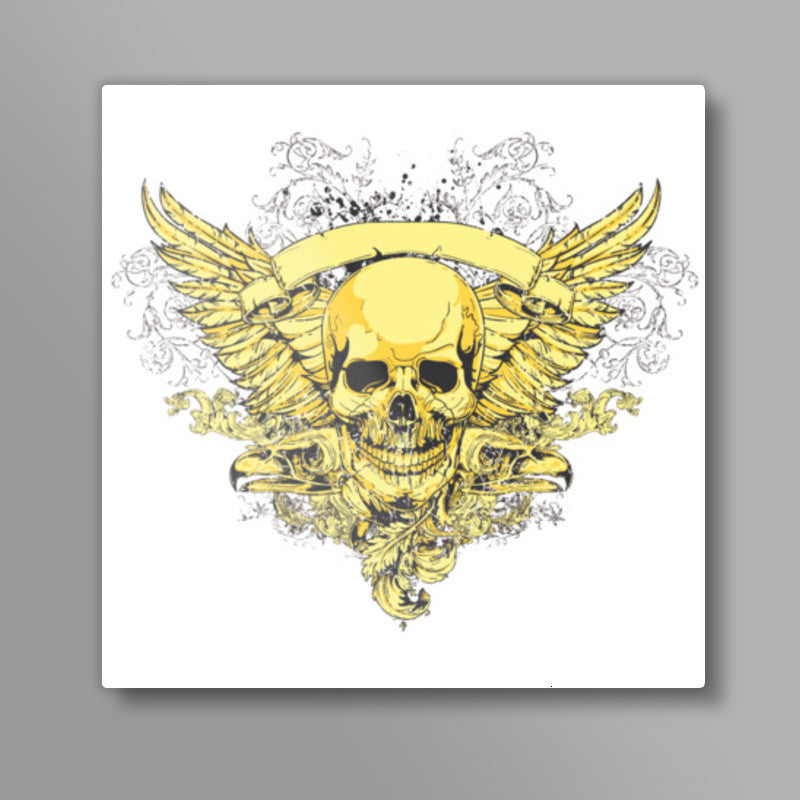 Winged Skull 1 Square Art Prints