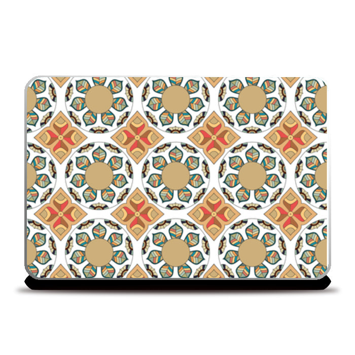 Brown Shapes Pattern Laptop Skins