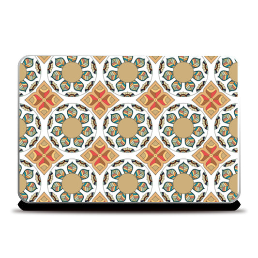 Brown Shapes Pattern Laptop Skins