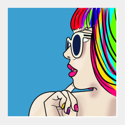 colorful monster Square Art Prints