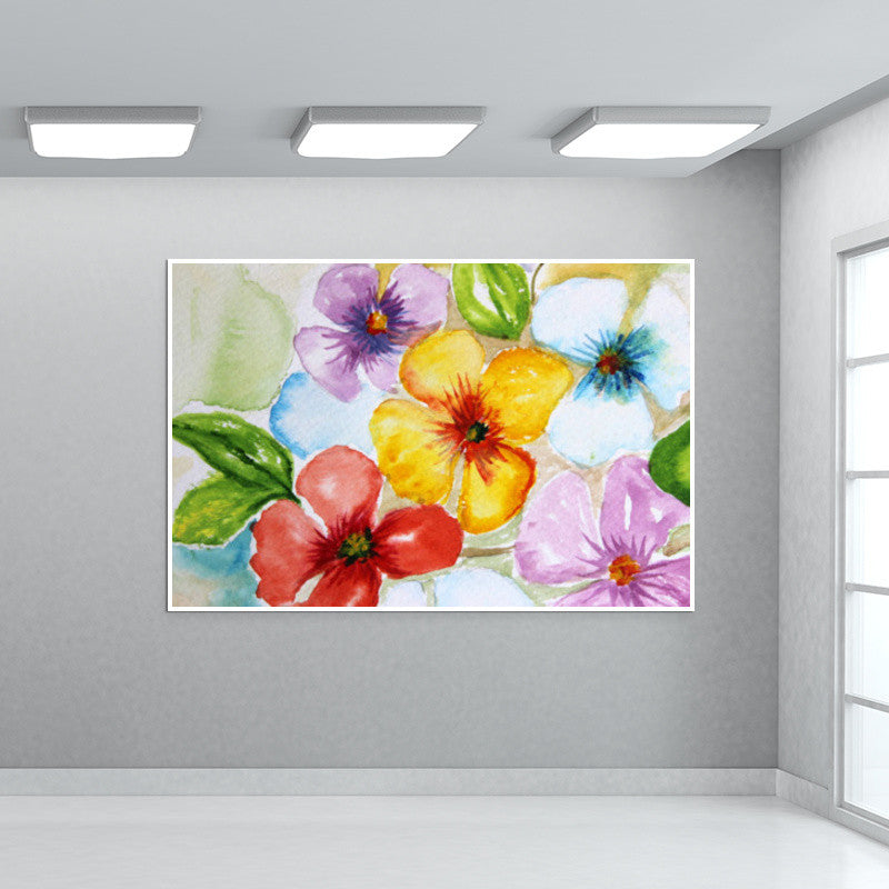 Tropical Colorful Spring Flowers Wall Art