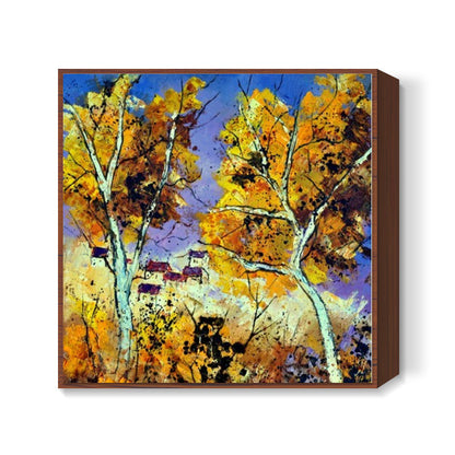 Two trees in Autumn 5698 Square Art Prints