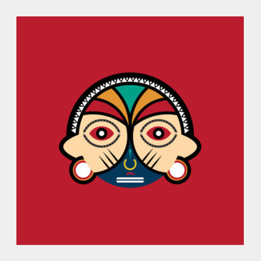 Round Tribal Mask Art Prints PosterGully Specials