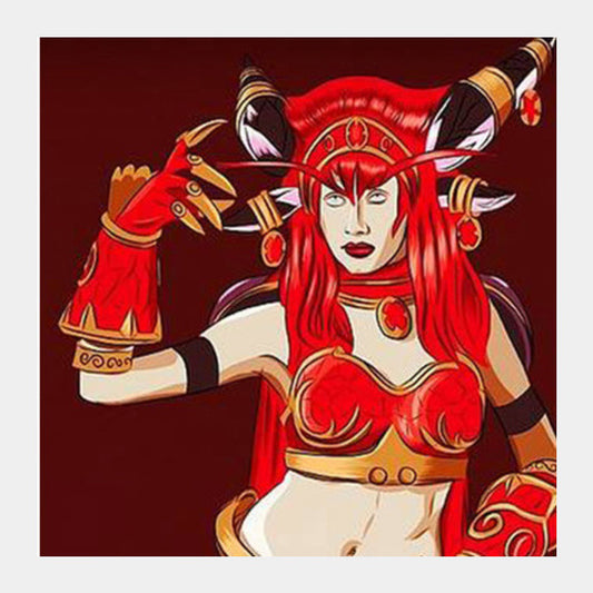 Square Art Prints, Dragon Queen Saiare Art