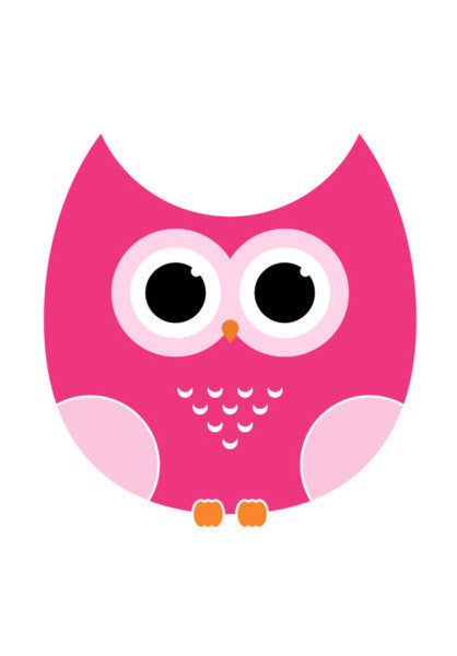Pink Cute Owl Cartoon Art PosterGully Specials